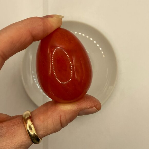 TWO Genuine Cherry Quartz Eggs Natural Quartz Solid Quartz EggS NEW - Picture 4 of 8